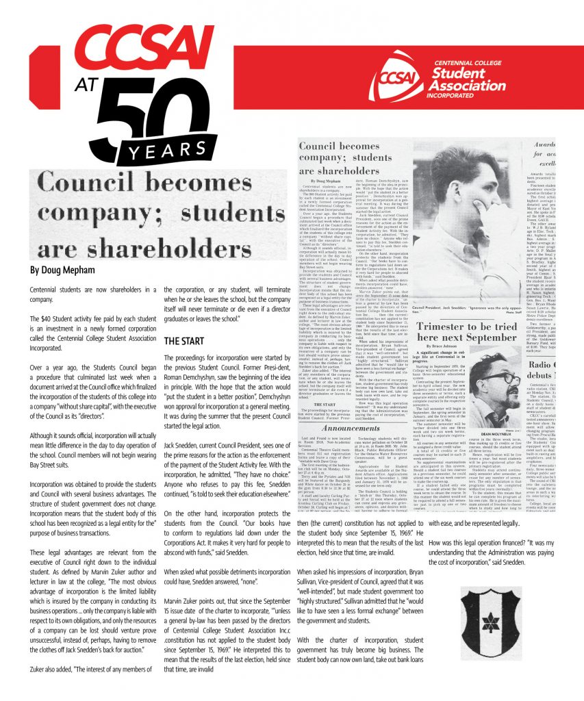 CCSAI at 50 Years | The Centennial College Newspaper